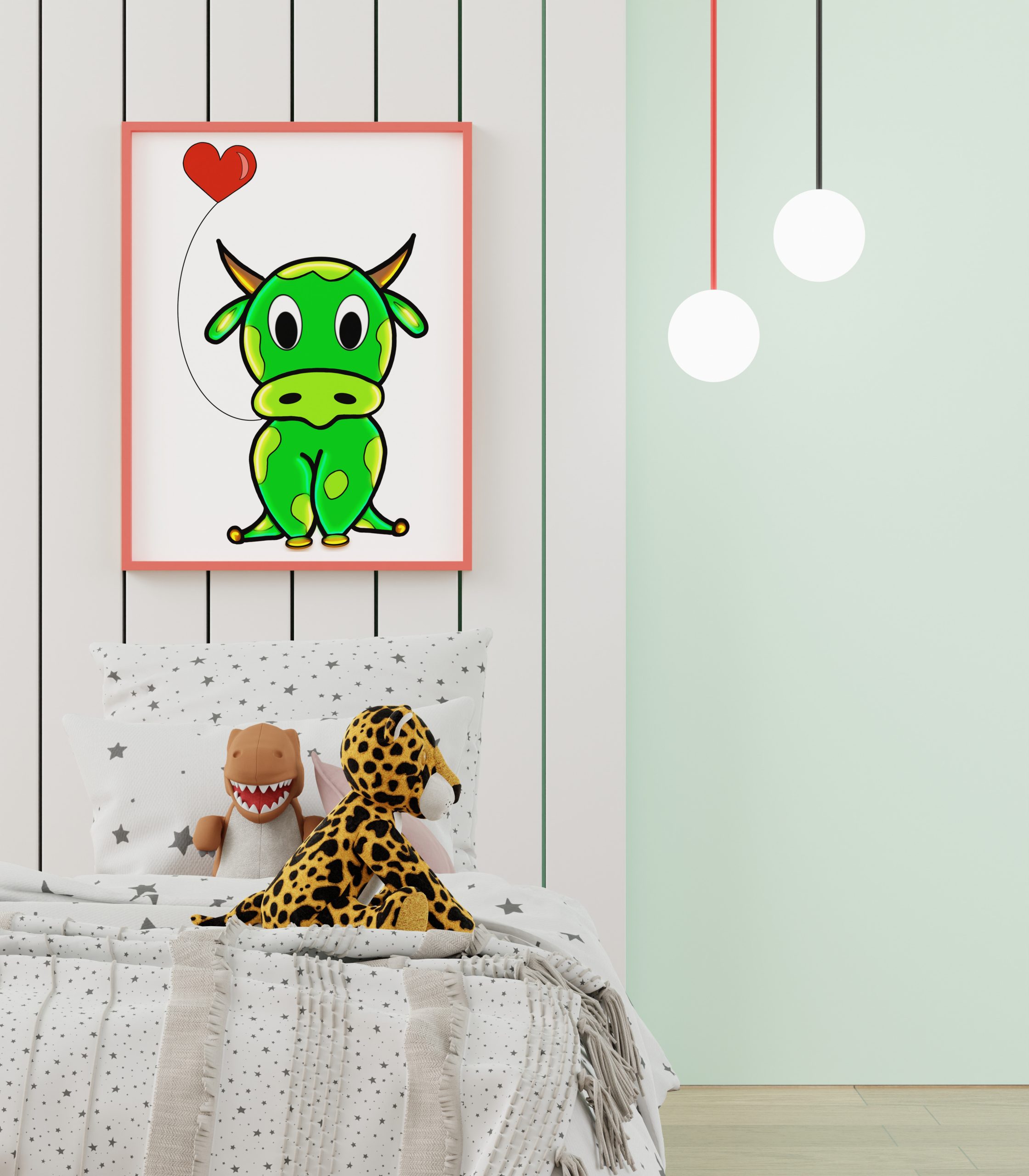 MOOvelous Darling Green Balloon - Image 2