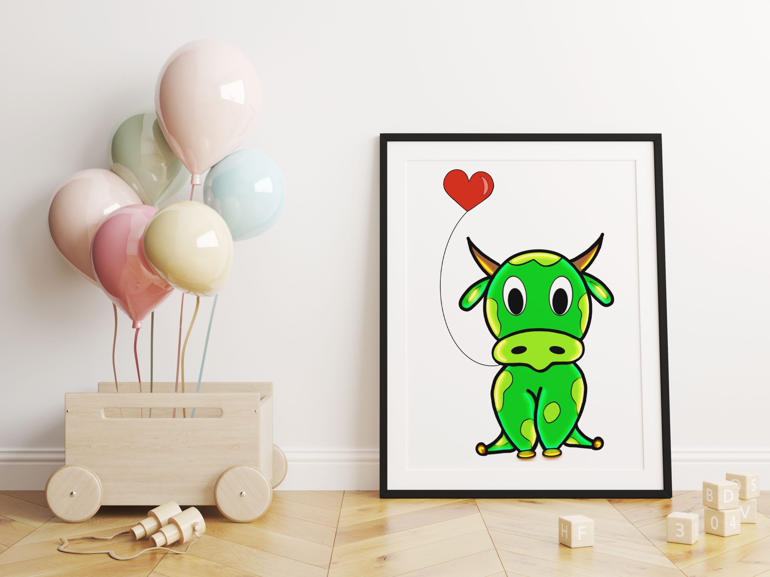 MOOvelous Darling Green Balloon - Image 4