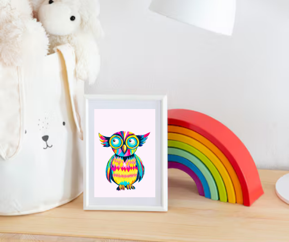 Kaleidoscope Owl - Snowy