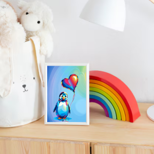 Kaleidoscope Penguin Heart